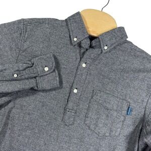 The Nutter‎ by Chubbies Men's Pullover Shirt Button Collar Gray Medium Twill